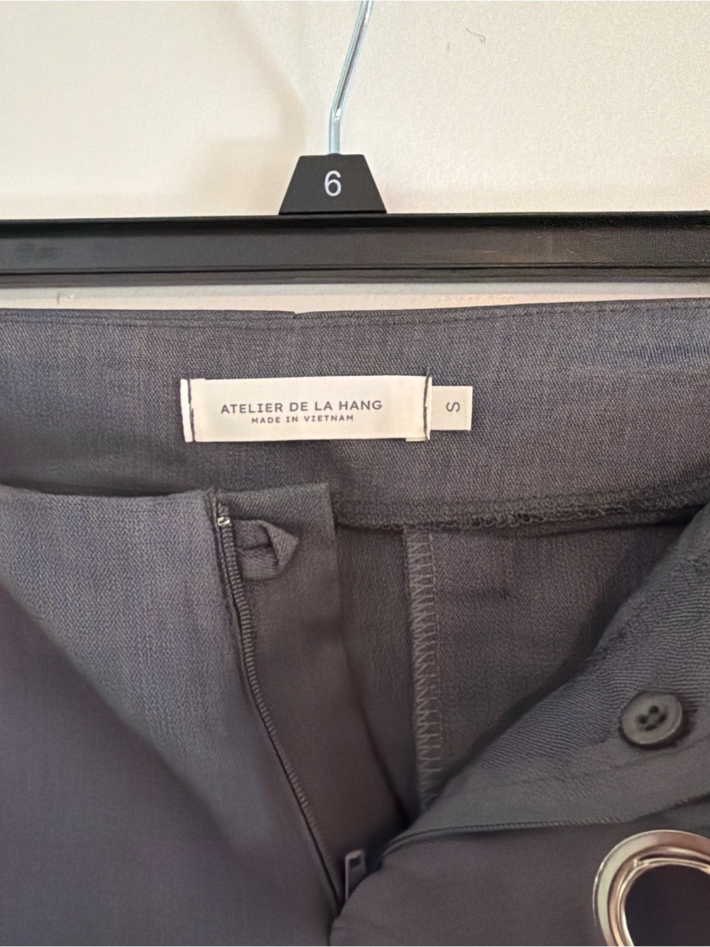 Atelier de La Hang Gray Wide Leg Trousers Size S | High Waist Dress Pants